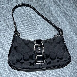 Vintage Coach Mini Shoulder Bag - black signature